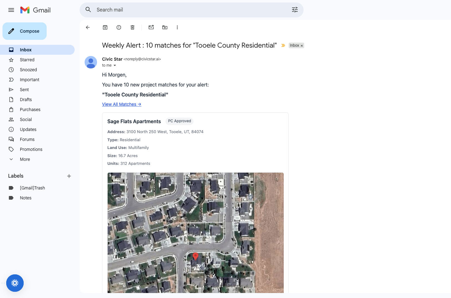 Weekly Alert Email